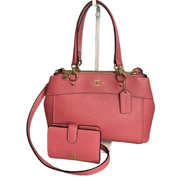COACH Brook Carryall with Crossbody Strap Nude Pink and Matching Wallet - Picture 1 of 13